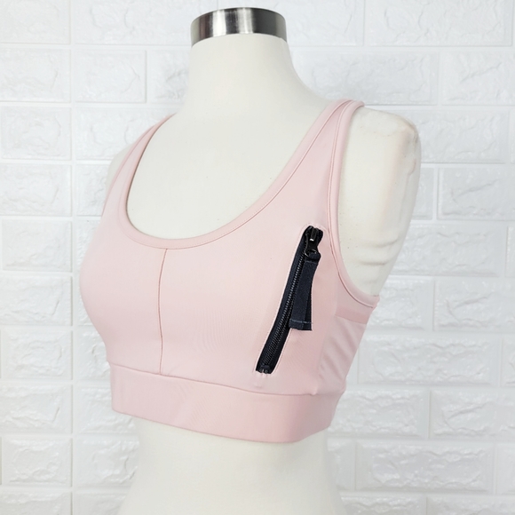 GYMSHARK Ultility Sports Bra | Front Zip Pocket | Pink | Size-S - Picture 6 of 12